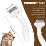 Qpets® Pet Grooming Brush Deshedding Hair Brush Self-cleaning Slicker Brush Underfur Rake Untangling Brush for Small Knots and Mats Dog Cat Hair Grooming Brush