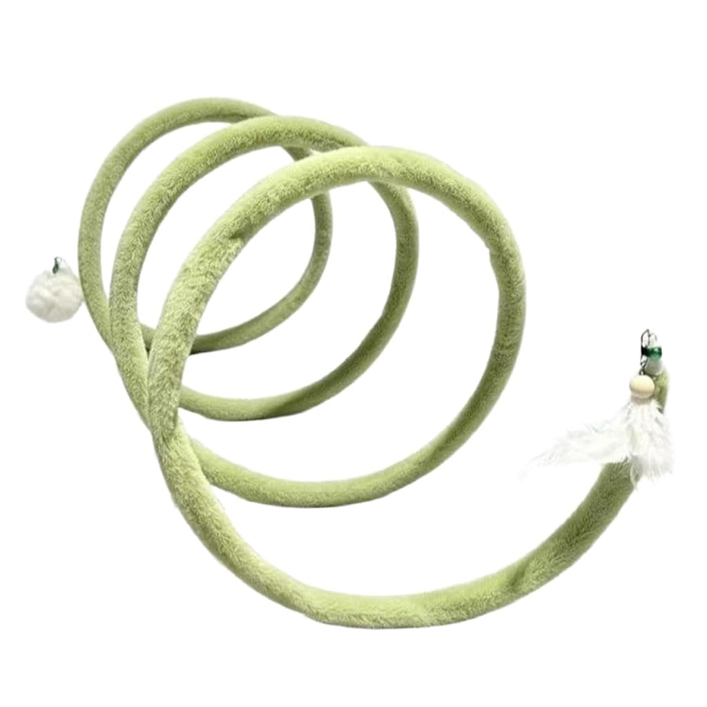 Qpets Bendable Wavy Cat Play Frame with Plush Cover, Hanging Ball and Bell for Indoor Play
