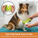 Qpets Self-Adhesive Non-Woven Elastic Pet Recovery Wraps with Paw Print for Cats and Dogs