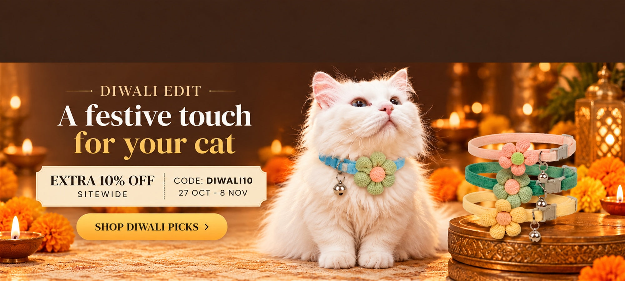 Diwali 2026 SITEWIDE 10% off DIWALI10 - qpets - new-qpets-3-desktop - 27 Oct to 8 Nov