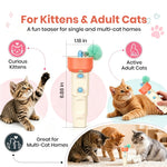 Qpets Automatic Cat Teaser Launcher with 2.2m Retractable String and Replaceable Teasers