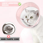 Qpets® Cat Cone Drawstring Adjustable Cat Cone Lick-proof Cat Cone for Recovery Protective Collar Patchwork Breathable Mesh Cat Cone Collar for Cat