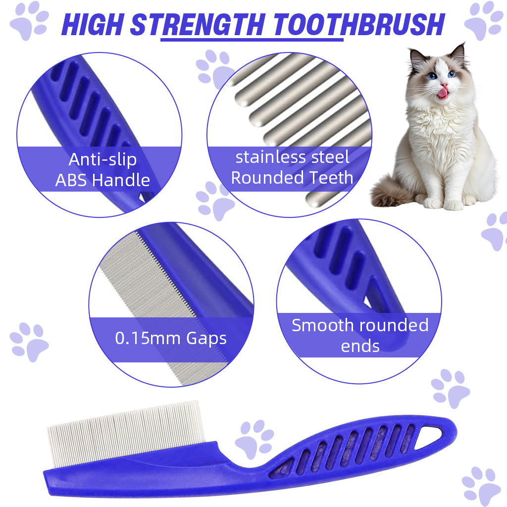 Qpets® 6Pcs Flea Combs for Cats Dogs Double-sided Flea Combs Metal Fine Teeth Flea Combs with Handle Pet Grooming Tool Grooming Combs