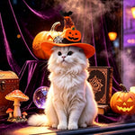 Qpets Adjustable Halloween Witch Hat for Cats and Small Dogs with Soft Cloth and Lace Details