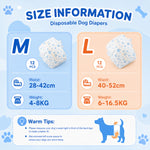 Qpets Male Dog Diaper Wraps, 12 Pack, Absorbent, Breathable Leak Protection, Size L