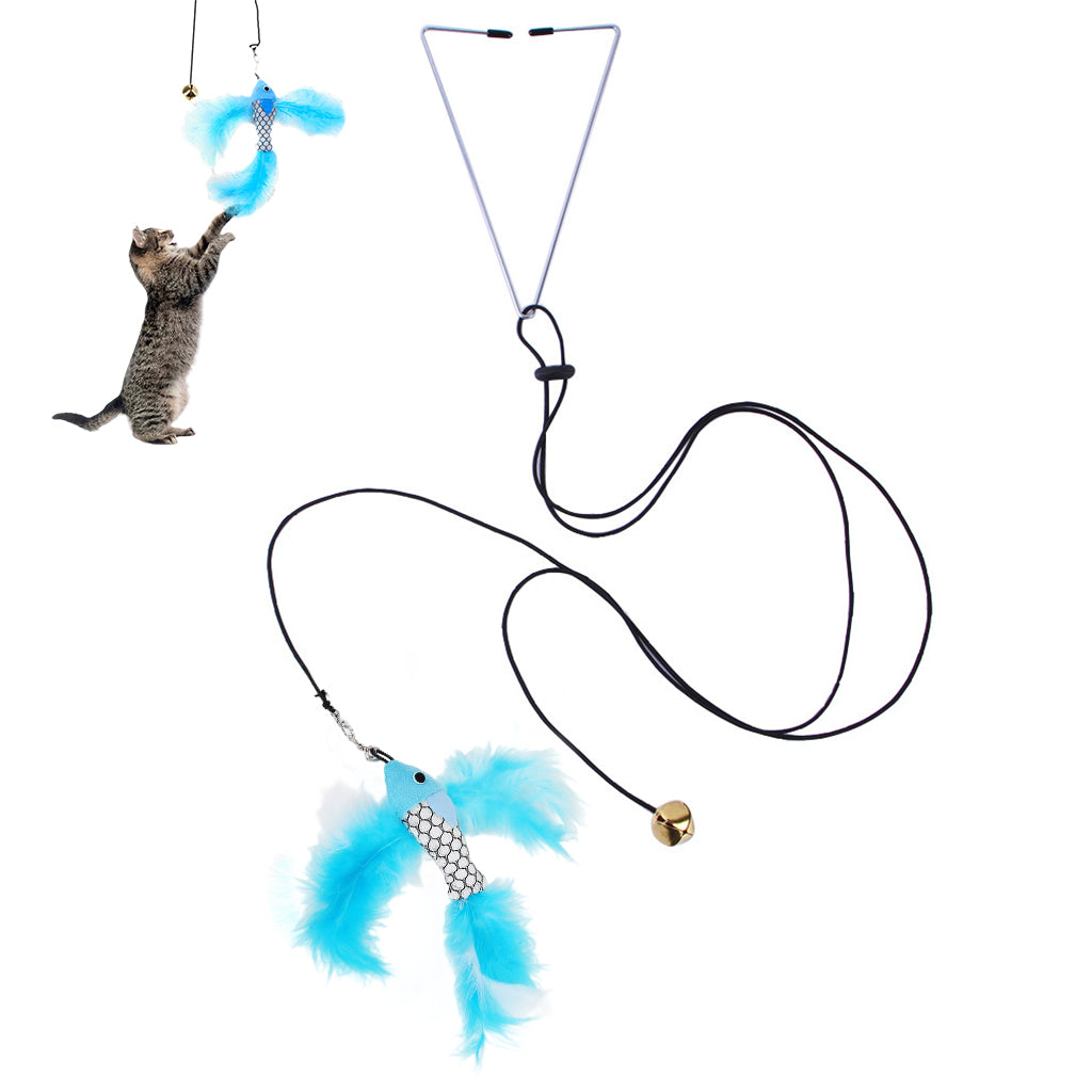 Qpets Interactive Cat Feather Wand for Playtime with Retractable Design & Safe Materials