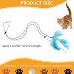 Qpets Interactive Cat Feather Wand for Playtime with Retractable Design & Safe Materials