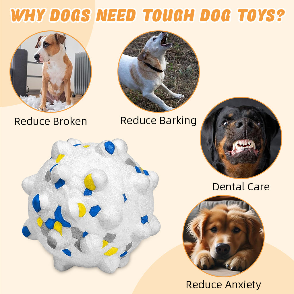 Qpets® Dog Toy Ball Chew Toy for Dogs Dental Chew Toy Teething Toy 7.5cm Dia ETPU Food Grade Safe Dog Ball Toy Toss-and-Fetch Game Interactive Dog Ball Toy