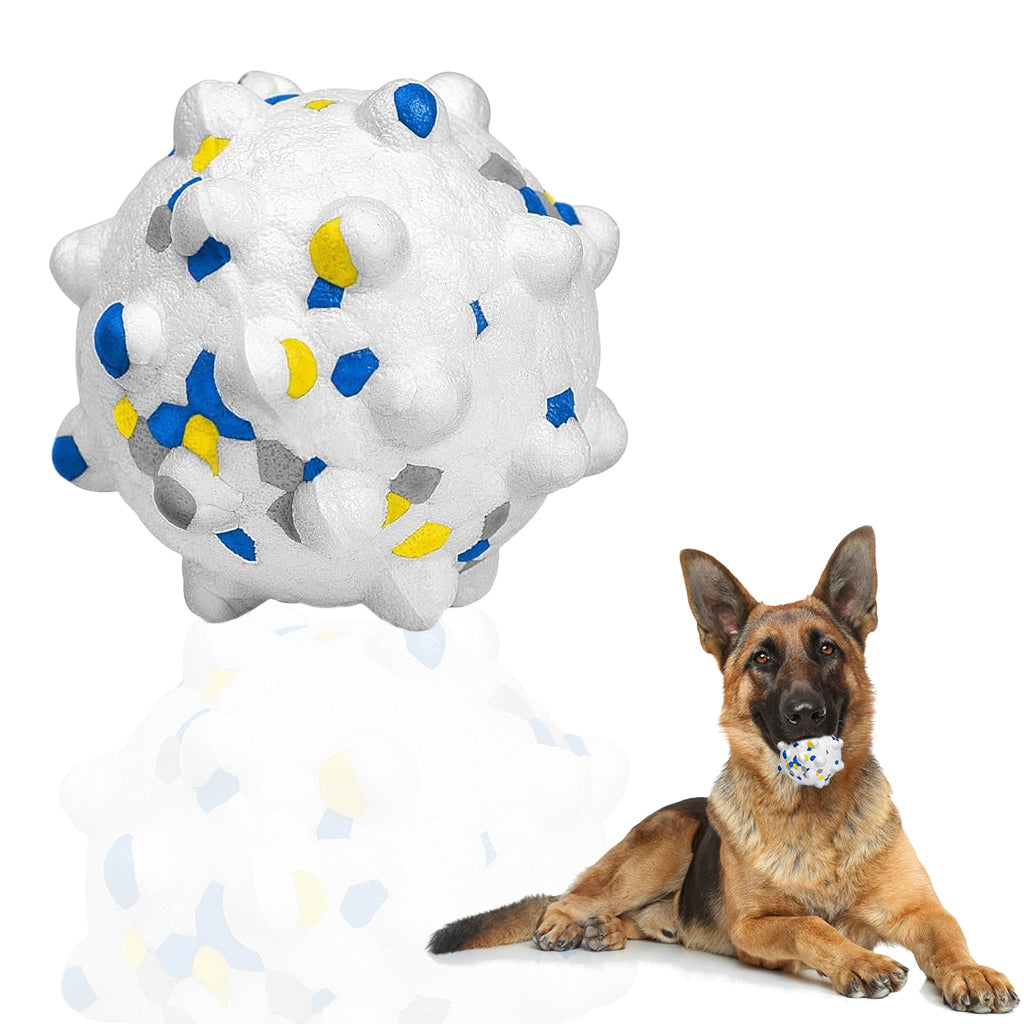 Qpets® Dog Toy Ball Chew Toy for Dogs Dental Chew Toy Teething Toy 7.5cm Dia ETPU Food Grade Safe Dog Ball Toy Toss-and-Fetch Game Interactive Dog Ball Toy