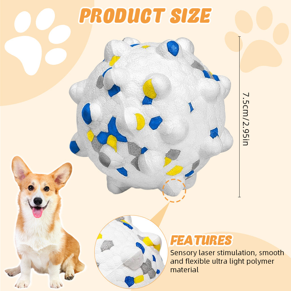 Qpets® Dog Toy Ball Chew Toy for Dogs Dental Chew Toy Teething Toy 7.5cm Dia ETPU Food Grade Safe Dog Ball Toy Toss-and-Fetch Game Interactive Dog Ball Toy