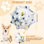 Qpets® Dog Toy Ball Chew Toy for Dogs Dental Chew Toy Teething Toy 7.5cm Dia ETPU Food Grade Safe Dog Ball Toy Toss-and-Fetch Game Interactive Dog Ball Toy