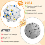 Qpets® Dog Toy Ball Chew Toy for Dogs Dental Chew Toy Teething Toy 7.5cm Dia ETPU Food Grade Safe Dog Ball Toy Toss-and-Fetch Game Interactive Dog Ball Toy
