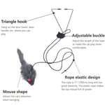 Hanging Interactive Cat Teaser Toys,Elastic Rope Design,Hanging Interactive Cat Soft Toy for Indoor Activities,Interactive Cat Teaser Toy with Plushed Mice Pendent Cat Supplies