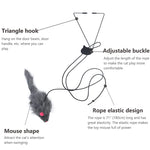 Qpets Hanging Interactive Cat Teaser Toys,Elastic Rope Design,Hanging Interactive Cat Soft Toy for Indoor Activities,Interactive Cat Teaser Toy with Plushed Mice Pendent Cat Supplies