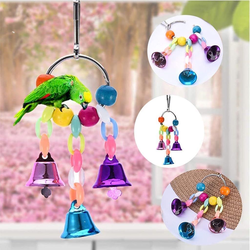 9 in 1 Birds Toys Set Parrot Toy Chew Toy with Hanging Hammock Swing Bell Pet Climbing Ladders Love Birds Toys for Small Parakeets Cockatiels Conures Finches Budgie Macaw Parrots