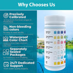 50pcs 7 in 1 PH Pool Test Strips PH Paper 7-Way Pool and Spa Test Strips Quick Accurate Test Hardness, Total Alkalinity, Cyanuric Acid, Total Chlorine, Free Chlorine, Bromine, PH