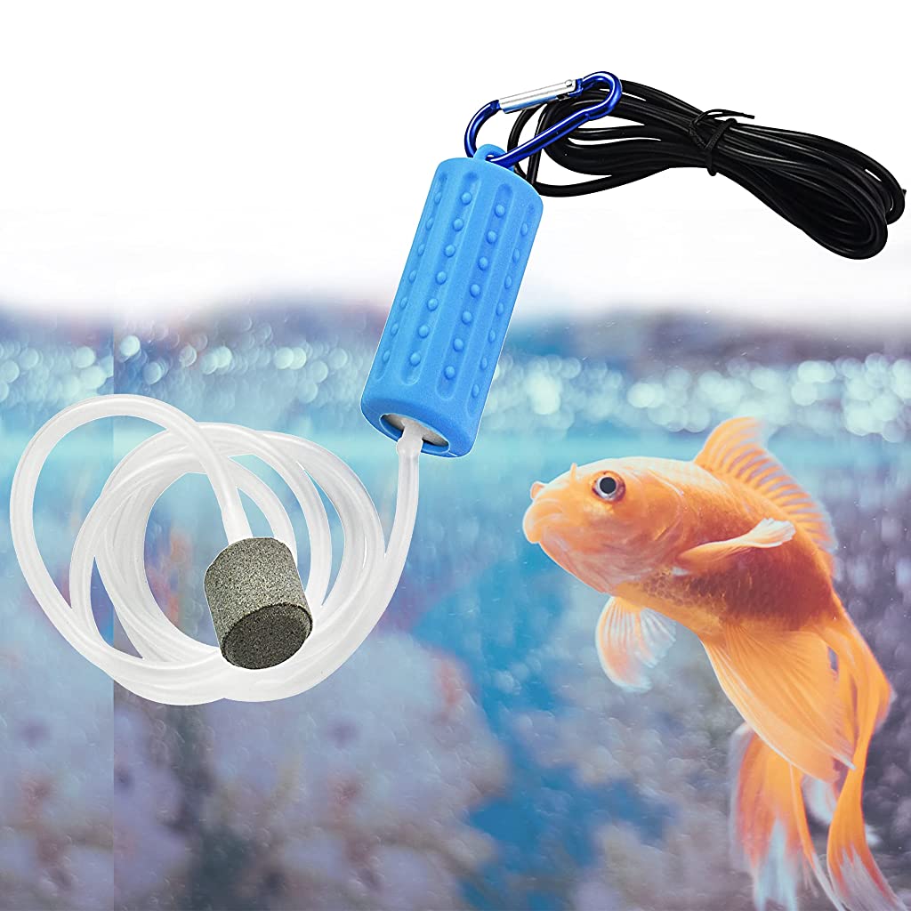 Quietest Portable Aquarium Air Pump - Air Stone and Hose Included - Low Power Usage - USB Air Pump - Air Pump for Aquarium - Aquarium Oxygen Pump