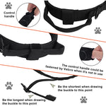 Dog Collar Adjustable Nylon Tactical Dog Collar with Strap Handle Dogs Training Collar Quick Release Metal Buckle for Small Medium Large Dogs(Black,XL,19.6''-23.2''/50-59cm)