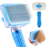 Qpets Slicker Dog Comb Brush Pet Grooming Brush Daily Use to Clean Loose Fur & Dirt Great for Dogs and Cats with Medium Long Hair Dog Hair Deshedding Brush-Blue