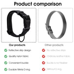 Reflective Strong Dog Collar for Medium Large Dogs, Nylon Tactical Dogs Collar with Reflective Safety Strip Leash Ring, Dog Training Collar Quick Release Buckle(L, 18.9''-23.2'')