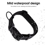 Reflective Strong Dog Collar for Medium Large Dogs, Nylon Tactical Dogs Collar with Reflective Safety Strip Leash Ring, Dog Training Collar Quick Release Buckle(L, 18.9''-23.2'')