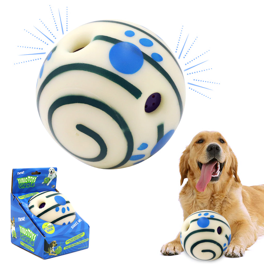 5.5 Inch Interactive Toy Ball for Dog, Dog Toys for Adult Dogs Fun Bouncing Sound Ball with Night Glow, PVC Dog Molar Chew Ball Funny Pet Ball Chewing Toy Ball Toy for Medium Large Dog