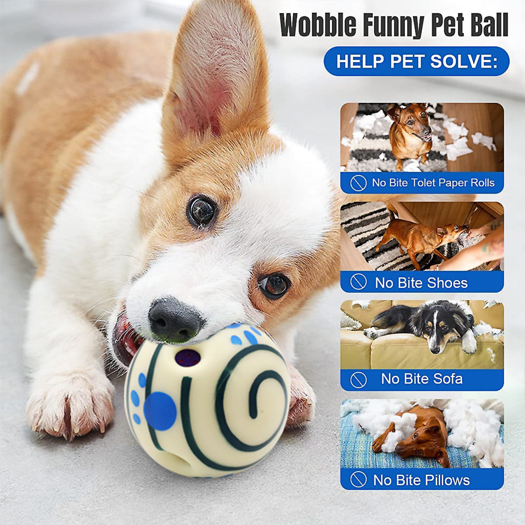 5.5 Inch Interactive Toy Ball for Dog, Dog Toys for Adult Dogs Fun Bouncing Sound Ball with Night Glow, PVC Dog Molar Chew Ball Funny Pet Ball Chewing Toy Ball Toy for Medium Large Dog