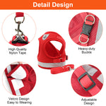 Cat Vest Harness with 1.2m Dog Leash Adjustable Size Dog Vest Harness Breathable Mesh Fabric with Safety Reflective Strip Dog Harness for Cat(S, red)