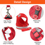 Qpets Cat Vest Harness with 1.2m Dog Leash Adjustable Size Dog Vest Harness Breathable Mesh Fabric with Safety Reflective Strip Dog Harness for Cat(S, red)