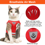 Cat Vest Harness with 1.2m Dog Leash Adjustable Size Dog Vest Harness Breathable Mesh Fabric with Safety Reflective Strip Dog Harness for Cat(S, red)