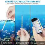 50pcs Water PH Testing Strips,7 in 1 Water Qulity Test Strips Aquarium Test Strips Freshwater Saltwater Aquarium Water Test Kit for PH Nitrite Nitrate Chlorine Carbonate Hardness