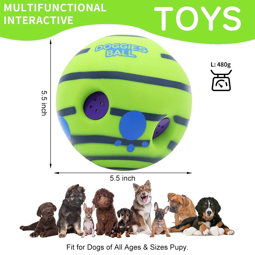 5.5 Inch Interactive Toy Ball for Dog, Dog Toys Fun Bouncing Giggle Ball, PVC Dog Molar Chew Ball Funny Pet Ball Chewing Toy Ball Toy for Dog Medium Large Pet Dogs