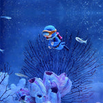Qpets 2 Pcs Aquarium Floating Cartoon Diver Cute Resin Aquarium Decorative Items Fish Aquarium Decoration,7 * 3cm,Floating on Water Aquarium Decorative Items Ornament for Fish Aquarium