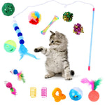 20 PCS Toys for Cats Set, Collapsible Cat Tunnels for Indoor Cats, Family Set Cat Teaser Toy Cat Feather Toy Fluffy Mouse Crinkle Balls Cat Toys for Cat Puppy Kitty Rabbit