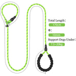 1.7m Dog Training Leash, Durable Light Reflecting Dog Leash, Dog Leash for Large Dogs, Adjustable Dogs Leash Anti-Strain Leash Braided Rope for Small Medium Large Dog(Green)