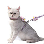 Cat Harness and Leash Set, Outdoor Harness for Cat with Quick Release Buckle Adjustable Cat Harness for Small Cats, Lightweight Soft Walking Travel Petsafe Harness