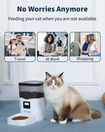 Automatic Pet Feeder, 3L Dog Feeder Pet Food Plastic Dispenser With Programmable Timer, Portion Control 1-4 Meals Per Day, Dual Power Supply For Small Medium Cats Dog Food Stand