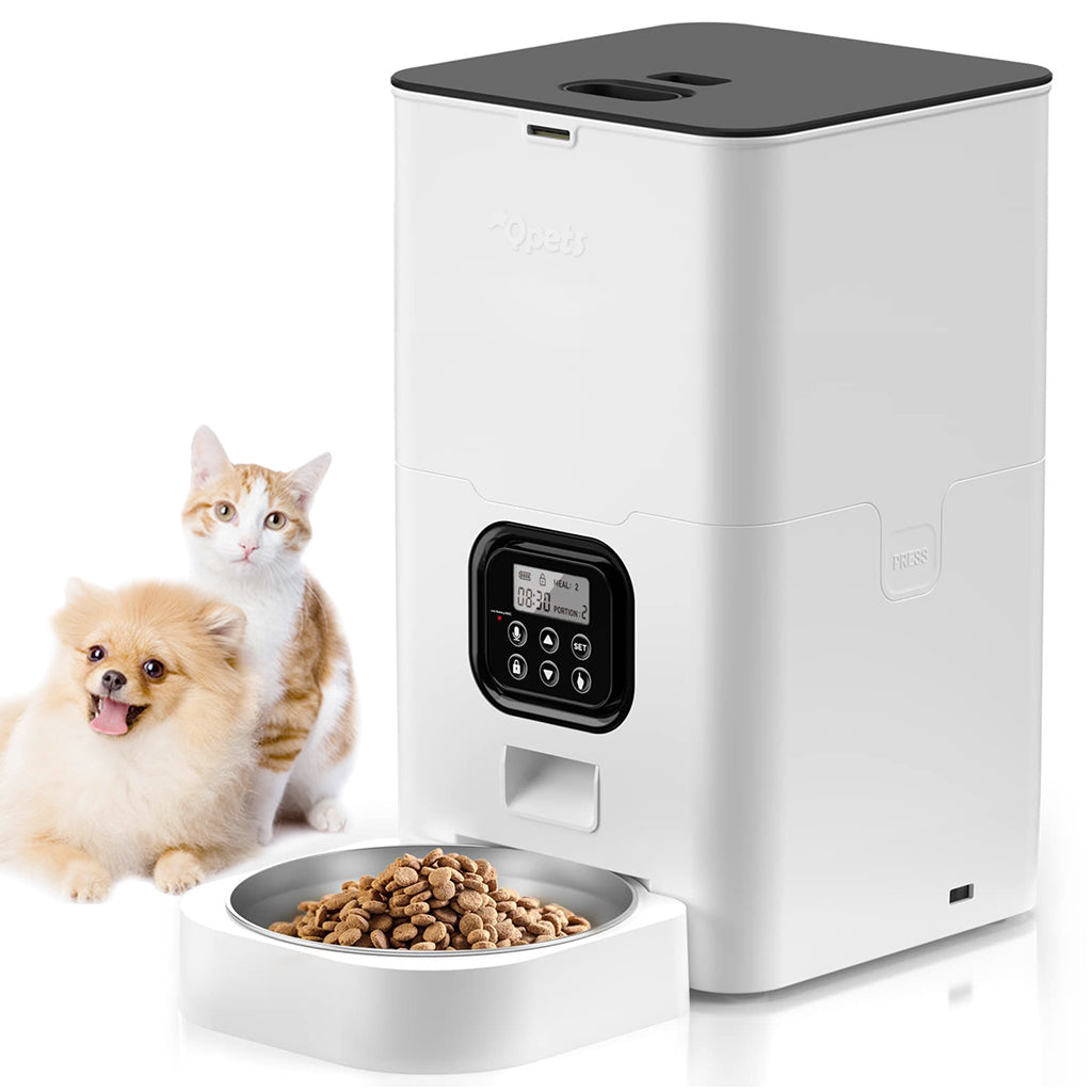 Acrylonitrile Butadiene Styrene 6L Automatic Dog Feeder For Medium Large Dogs Cats Programmable Time, Quantition Timed Cat Food Dispenser With Caring Voice Recording Function Dog Food Bowl