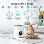 Acrylonitrile Butadiene Styrene 6L Automatic Dog Feeder For Medium Large Dogs Cats Programmable Time, Quantition Timed Cat Food Dispenser With Caring Voice Recording Function Dog Food Bowl