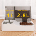 2 in 1 Automatic Food Feeder and Water Dispenser Gravity Design Auto Feeding 3L Cat Food Dispenser Food Feeder and Auto Dog Water Dispenser 1 L for Small Medium Big Dog Pets Puppy Kittens