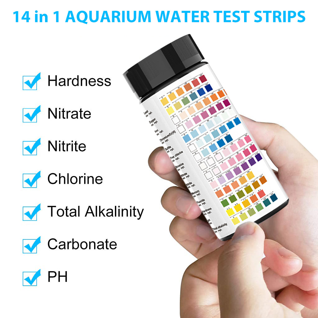 Qpets 50pcs Water Testing PH Testing Strips, 14 in 1 Water Qulity Test