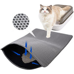 Cat Litter Mat, 15.7*23.6 inches/40*60cm Litter Mat Double Layer Open Edge Design, Waterproof EVA Material, Durable and Washable, Cats Litter Box, Cat Litter Tray (Grey)