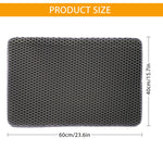 Cat Litter Mat, 15.7*23.6 inches/40*60cm Litter Mat Double Layer Open Edge Design, Waterproof EVA Material, Durable and Washable, Cats Litter Box, Cat Litter Tray (Grey)