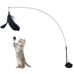 Cat Toys, Cat Teaser Toy with Bell, Fixable Cat Interactive Toys with Suction Cup, Elastic Toys for Kittens, Persian Cat Toys and Feather Toys, Funny Cat Playing Toys for Indoor