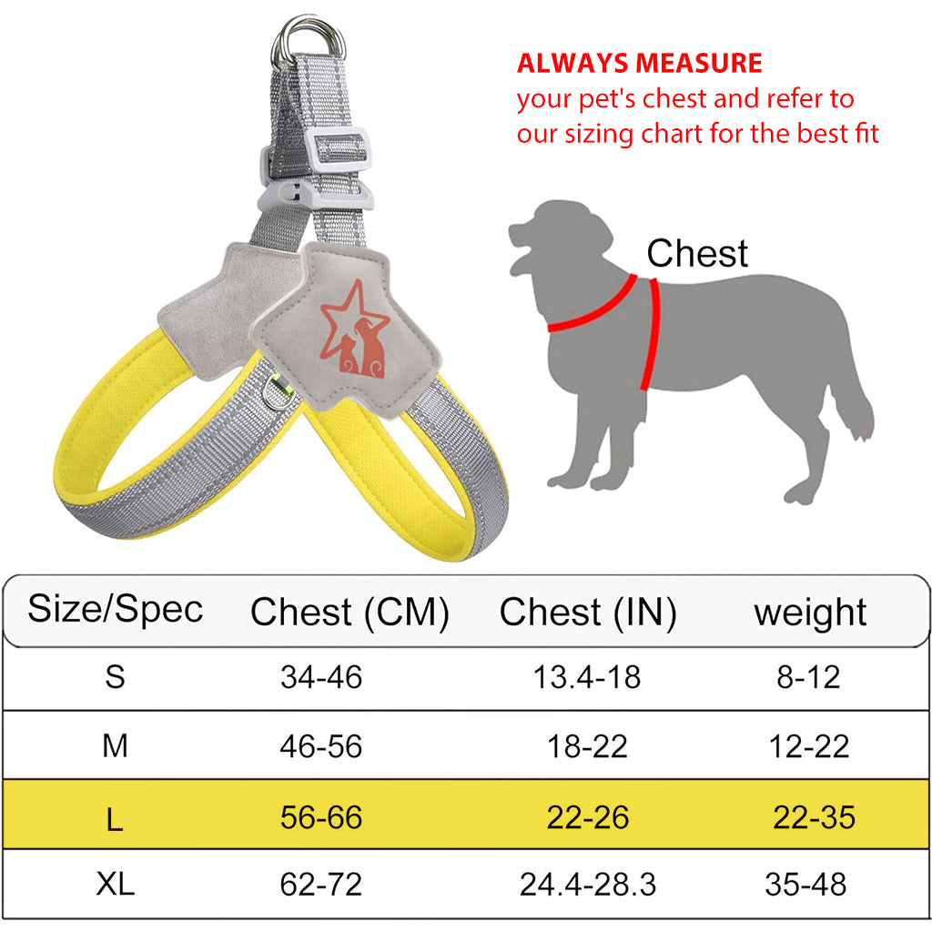 Large Dog Harness, Adjustable Outdoor Pet Vest Harness, Dog Harness with Safety Reflective Strap & Fashionable Double D-Rings, Easy to Control for Large Dogs (Without Leash, Size L)