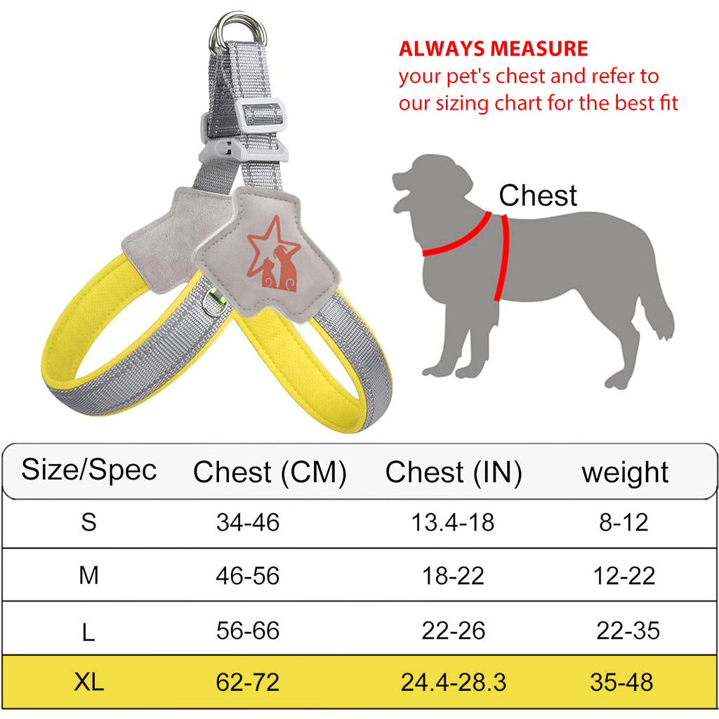 Extra Large Dog Harness, Adjustable Outdoor Pet Vest Harness, Dog Harness with Safety Reflective Strap & Fashionable Double D-Rings, Easy to Control for Large Dogs (Without Leash, Size XL)