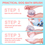 Dog Bath Brush 2 in 1 Pet Bath Brush Soap Dispenser Silicone Bristle Bath Brush for Cat Dog Hair Grooming Brush Massage Brush Soap Foamer Brush Dog Hair Grooming Cleaning Brush