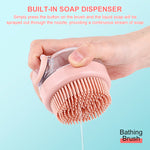 Dog Bath Brush 2 in 1 Pet Bath Brush Soap Dispenser Silicone Bristle Bath Brush for Cat Dog Hair Grooming Brush Massage Brush Soap Foamer Brush Dog Hair Grooming Cleaning Brush