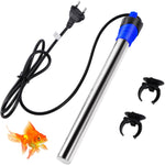 300W Aquarium Fish Tank Heater 12.5 Inhces Stainless Aquarium Fish Tank Heater 18-34 Degree Adjustable Safety Under Water Aquarium Heater for Fresh Water Fish Tank