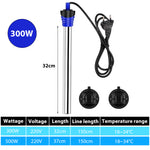 300W Aquarium Fish Tank Heater 12.5 Inhces Stainless Aquarium Fish Tank Heater 18-34 Degree Adjustable Safety Under Water Aquarium Heater for Fresh Water Fish Tank